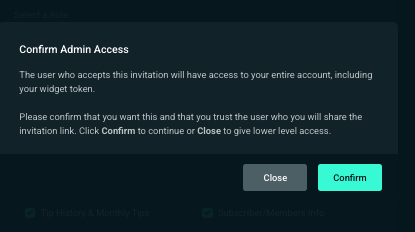 streamlabs dashboard shared access area